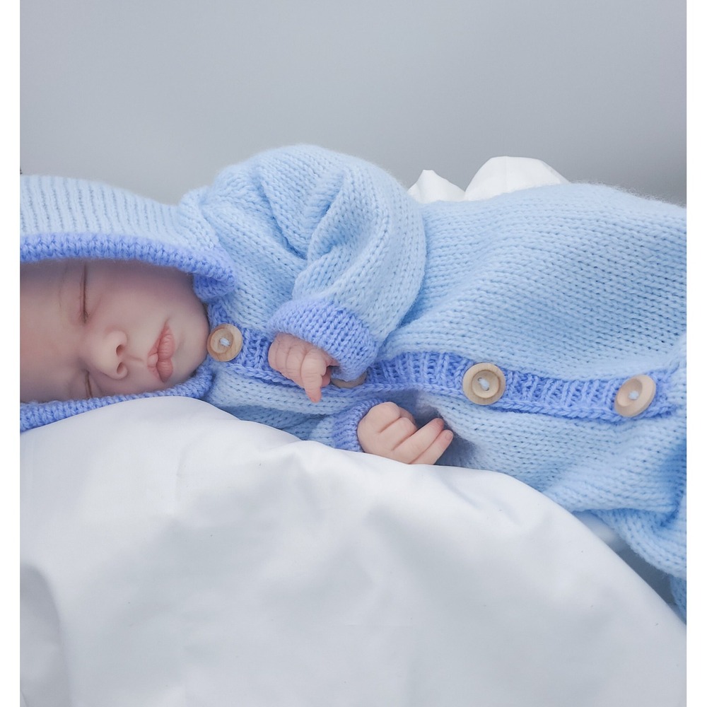 Baby Hooded Pajamas, Baby Boy Hooded Sleeper, Button up Baby Pajamas, Newborn - Picture 5 of 6